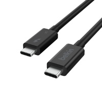 Belkin Connect Thunderbolt 5 Cable (1M) - Black (INZ005fq1MBK), 240W Power Delivery, 80Gbps, 8K or 4K 540Hz, Thunderbolt 5 certified, 2 Years Warranty