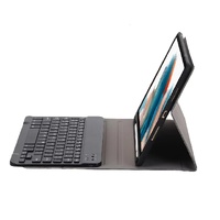 Generic Samsung Galaxy Tab A9 (11 inch) Keyboard Case Black - Magnetic PU Leather Covering Front  Rear Facing Camera Holes