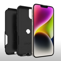 OtterBox Commuter Apple iPhone 14 Plus Case Black - (77-88401) Antimicrobial DROP 3X Military Standard Dual-Layer Raised Edges Port Covers