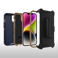 OtterBox Defender Apple iPhone 14 Plus Case Blue Suede Shoes - (77-88367), DROP+ 4X Military Standard,Multi-Layer,Included Holster,Raised Edges,Rugged