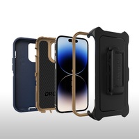 OtterBox Defender Apple iPhone 14 Pro Case Blue Suede Shoes - (77-88384) DROP 4X Military Standard Multi-LayerIncluded HolsterRaised EdgesRugged