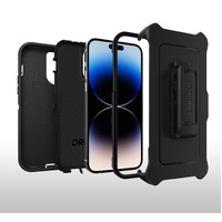 OtterBox Defender Apple iPhone 14 Pro Max Case Black - (77-88390) DROP 4X Military Standard Multi-Layer Included Holster Raised Edges Rugged