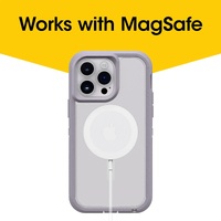 OtterBox Defender XT Clear MagSafe Apple iPhone 14 Pro Max Case Lavender Sky (Purple) - (77-90069),DROP+ 5X Military Standard,Multi-Layer,Raised Edges