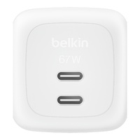 Belkin BoostCharge Pro 67W USB-C Dual GaN Wall Charger (WCH020AUWH)