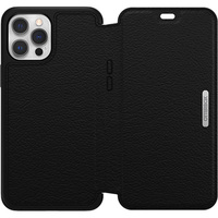 OtterBox Strada Apple iPhone 12 Pro Max Case Shadow Black - (77-65468), 3X Military Standard Drop Protection, Leather Folio Cover, Card Holder