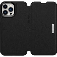 OtterBox Strada Apple iPhone 13 Pro Max   iPhone 12 Pro Max Case Black - (77-85800) DROP 3X Military Standard Leather Folio Cover Card Holder