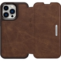OtterBox Strada Apple iPhone 13 Pro Case Brown - (77-85797), DROP+ 3X Military Standard, Leather Folio Cover, Card Holder, Raised Edges, Soft Touch