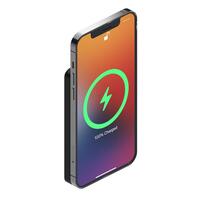 Cygnett Mag5000 Magnetic Wireless Power Bank - Black (CY3743PBCHE), 7.5W Wireless Charging, Attachment Ring, Support MagSafe and Qi Wireless Charging