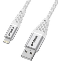 OtterBox Lightning to USB-A Premium Cable (2M) - White (78-52641), 3 AMPS (60W), MFi,10K Bend/Flex,480Mbps Transfer,Braided, Apple iPhone/iPad/MacBook