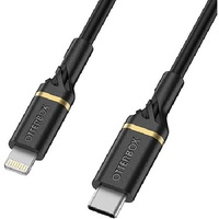 OtterBox Lightning to USB-C Fast Charge Cable (2M) - Black (78-52647), 3 AMPS (60W),MFi/USB PD,3K Bend/Flex,480Mbps Transfer,Apple iPhone/iPad/MacBook