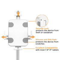 Brateck MPBT-PAD33-04 Universal Anti-Theft Tablet Countertop Fit most  7.9 inch to 11 inch Tablets - White