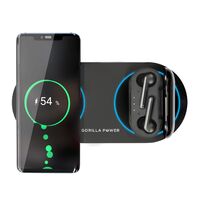 mbeat Gorilla Power 3-in-1 Wireless Charging Stand Dual Charging 18W USB-C PD or QC3.0 Up to 2 Devices Smart Phone Watch Earbuds