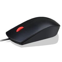 LENOVO Essential USB Mouse (Full Size) - Wired USB Connection Plug-and-Play Comfortable All Day Grip 1600DPI Ambidextrous Design Black