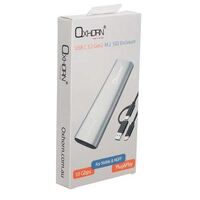 Oxhorn USB C 3.2 Gen 2 M.2 Enclosure NVMe NGFF (Dual Protocol) Support M key M.2 STAT M.2 NVMe SSD up to 4TB Macs Windows USB-C USB-A 2 YR WTY