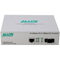 Alloy POE200LC 10 100Base-TX to 100Base-FX Multimode Fibre (LC) Converter provides PoE power (RJ-45). 2km