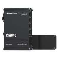 Teltonika TSW040 - 8-port PoE Switch (7-57 VDC, or 44-57 VDC for PoE-out) Integrated DIN Rail Bracket - 10 100 Mbps, supports auto MDI MDIX crossover