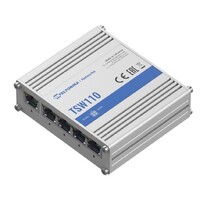 Teltonika TSW110 - L2 Switch 5 x Gigabit Ethernet with speeds up to 1000 Mbps Operating Temperature from -40  degreeC to 75  degreeC - PSU excluded (P