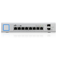 Ubiquiti UniFi Switch 8-port Managed PoE+ Gigabit Switch with SFP, 150W PoE Budget, Quiet Fanless Operation, GEN1