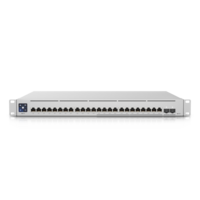 Ubiquiti UniFi Network Switch USW-Enterprise-24-PoE 24-Port POE400W (12)1GbERJ45 Ports (12)2.5GbERJ45 Ports(2)10GSFP Ports Layer 3Rack Mount
