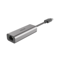 ASUS USB-C2500 USB Type-A 2.5G Base-T Ethernet Adapter, Backward Compatibility of 2.5G/1G/100Mbps, Plug and Play, Aluminium, No Fray Cable