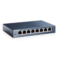 TP-Link TL-SG108 8-Port Gigabit Desktop Switch Steel Case Fanless 11.9Mpps Support 802.1p DSCP QoS1 and IGMP Snooping Plug  Play