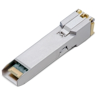 TP-Link TL-SM5310-T 10G BASE-T RJ45 SFP Module Transmit data up to 30m at 10 Gbps Support DDM Support TX Disable function Metallic EnclosuRR