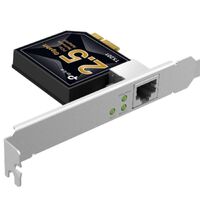 TP-Link TX201 2.5 Gigabit PCI Express Network Adapter Low-Profile  Full-Height Brackets 1 PCI Express 2.1 x 1 1 RJ45 Gigabit Megabit Port (NIC)