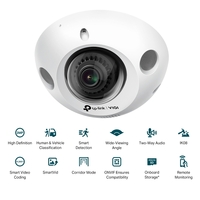 TP-Link VIGI 3MP C230I Mini(2.8mm) IR Mini Dome Network Camera, 2.8mm Ultra-wide Angle Lens, Smart Detection, 3YW (LD)