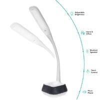 (LS) mbeat® actiVIVA LED Desk Lamp with Bluetooth Speaker - 12V 1.5A 5W/LED illumination Switches/Warm Cool Modes/Rubberized Flexible Neck/Touch Sensi