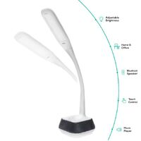 mbeat® actiVIVA LED Desk Lamp with Bluetooth Speaker - 12V 1.5A 5W/LED illumination Switches/Warm Cool Modes/Rubberized Flexible Neck/Touch Sensitive(