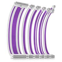 Antec PSU -  Sleeved Extension Cable Kit V2 - Purple / White. 24PIN ATX, 4+4 EPS, 8PIN PCI-E, 6PIN PCI-E, Compatible with Standard PSU (LS)