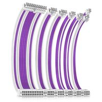Antec PSU -  Sleeved Extension Cable Kit V2 - Purple   White. 24PIN ATX 44 EPS 8PIN PCI-E 6PIN PCI-E Compatible with Standard PSU 