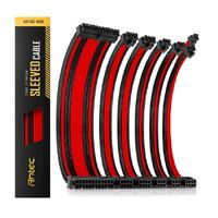 Antec PSU -  Sleeved Extension Cable Kit V2 - Red   Black. 24PIN ATX 44 EPS 8PIN PCI-E 6PIN PCI-E Compatible with Standard PSU (LS