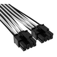 Corsair Premium Individually Sleeved 124pin PCIe Gen 5 Type-4 600W 12VHPWR Cable White and Black. 4080   4070   4090xx