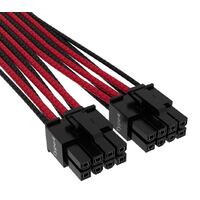 Corsair Premium Individually Sleeved 12+4pin PCIe Gen 5 Type-4 600W 12VHPWR Cable, Red and Black 4080 / 4070 / 4090xx