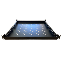 LDR Adjustable 1U Shelf Recommended For 19 inch 445mm to 800mm Deep Racks - Black Metal Construction