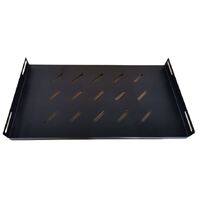 LDR Fixed 1U 350mm Deep Shelf Recommended for 19 inch 600mm Deep Cabinet - Black Metal Construction