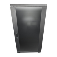 LDR Assembled 22U Server Rack Cabinet (600mm x 1000mm) Glass Door 1x 8-Port PDU 1x 4-Way Fan 2x Fixed Shelves - Black Metal Construction