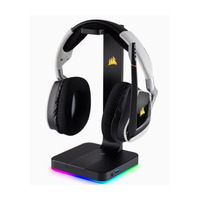 Corsair Gaming ST100 RGB - Headset Stand with 7.1 Surround Sound. Built in 3.5mm analog input. Dual USB 3.1 ports. Headphone 
