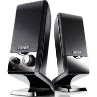 Edifier M1250 2.0 USB Powered Compact Multimedia Speakers - 3.5mm AUX Flat Panel Design Satellites Built in Power Volume controls Black