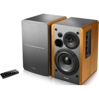 Edifier R1280DB - 2.0 Lifestyle Bookshelf Bluetooth Studio Speakers Brown - 3.5mm AUX RCA BT Optical Coaxial Connection Wireless Remote