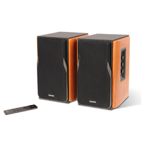Edifier R1380DB 2.0 Professional Bookshelf Active Speakers - Bluetooth Optical Coaxial Line In Connection Wireless Remote Brown