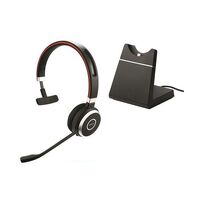 Jabra Evolve 65 SE MS Wirless Bluetooth Mono Headset, Includes Charging Stand & Link380a Dongle, Dual Connectivity, 2ys Warranty