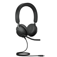 Jabra Evolve2 40 SE Wired-CA MS Stereo Headset, 360 BusyLight, Noise Isolationg Ear Cushions, 2Yr Warranty, Plug-and-play, 3-Microphone