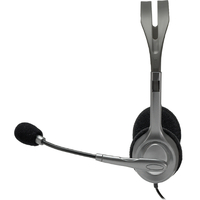 Logitech H110 Stereo Headset Over-the-head Headphones 3.5mm Versatile Adjustable Microphone for PC Mac 