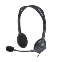 Logitech H111 Strereo Headset (Single 3.5mm Jack) Cable length: 7.71 ft (2.35 m)  2-Year Limited Hardware Warranty