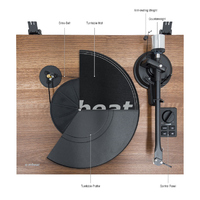 mbeatHIFI Turntable with Speakers - Vinyl Turntable Record Player with 36W Bookshelf Speakers 33 45 RPM Bluetooth Streaming via Smart Devices
