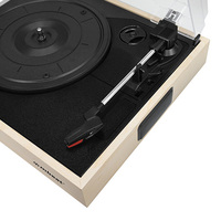 mbeat Wooden Style USB Turntable Recorder -  Vinyl to MP3 Built-in Stereo Speakers Vinyl 33 45 78 - Natural