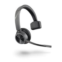 Plantronics/Poly Voyager 4310 UC Headset with Charge Stand, Teams certified, Monaural, Wireless,  Noise canceling boom, SoundGuard