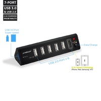 mbeat 7-Port USB 3.0  USB 2.0 Hub with 2.1A Smart Charging Function - Lightning Speed USB 3.0 Data Transfer Technology